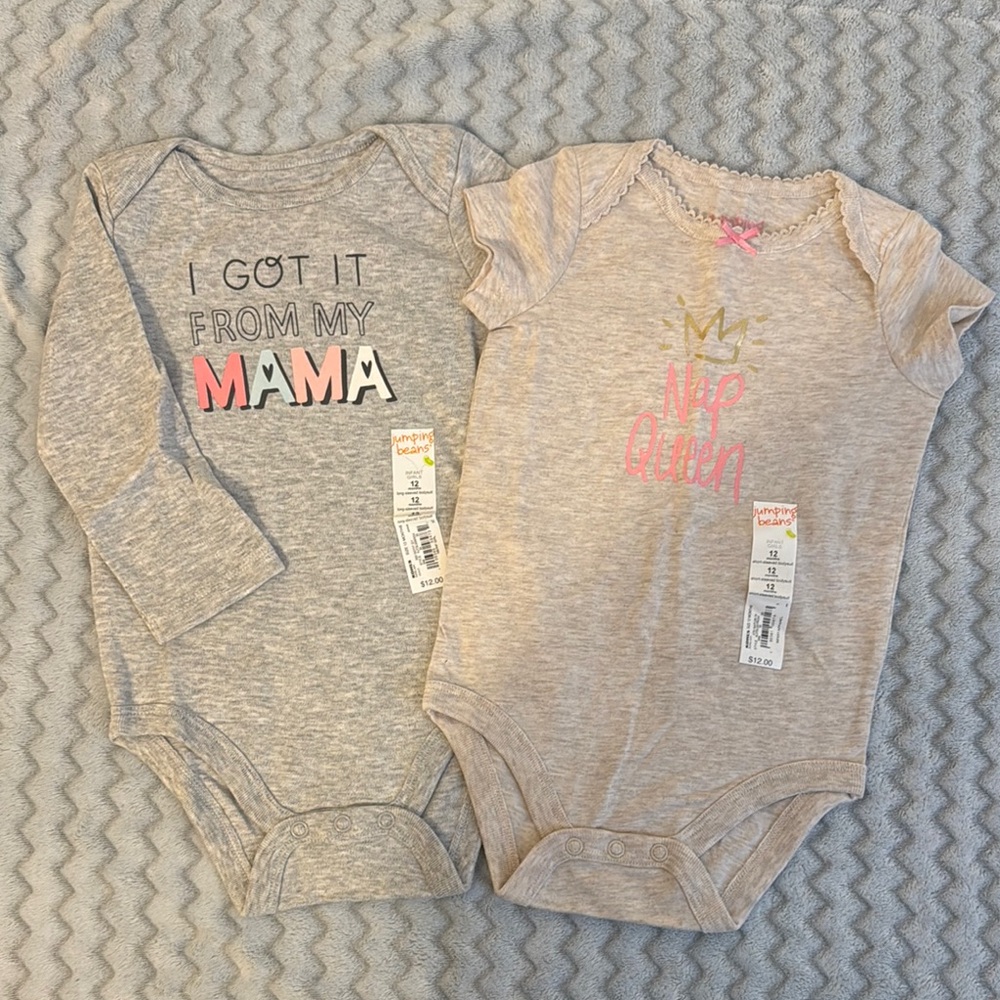 Baby One Piece Set - Gray and Tan